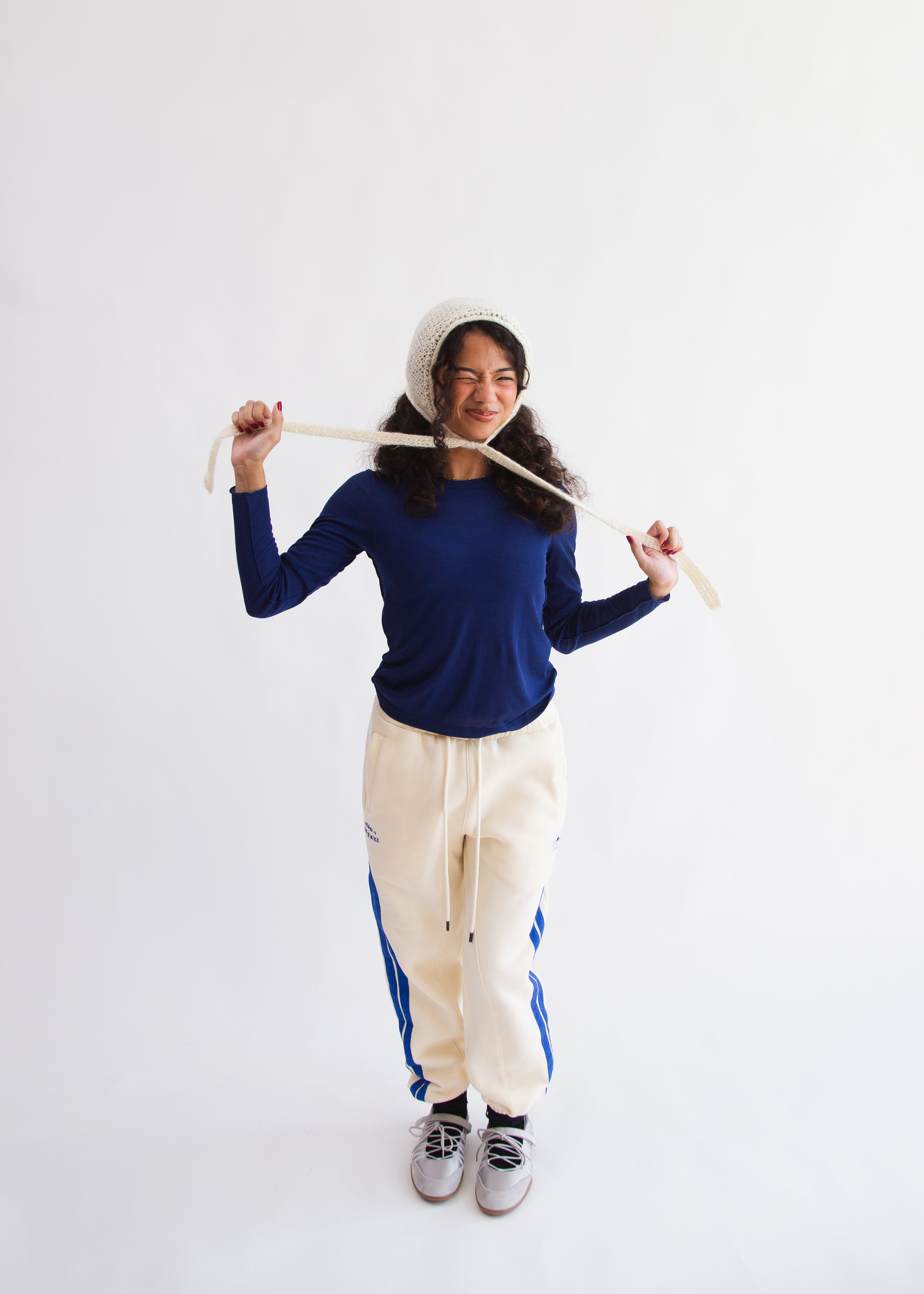 SIDEKICK: Cream fleece-lined sweatpants
