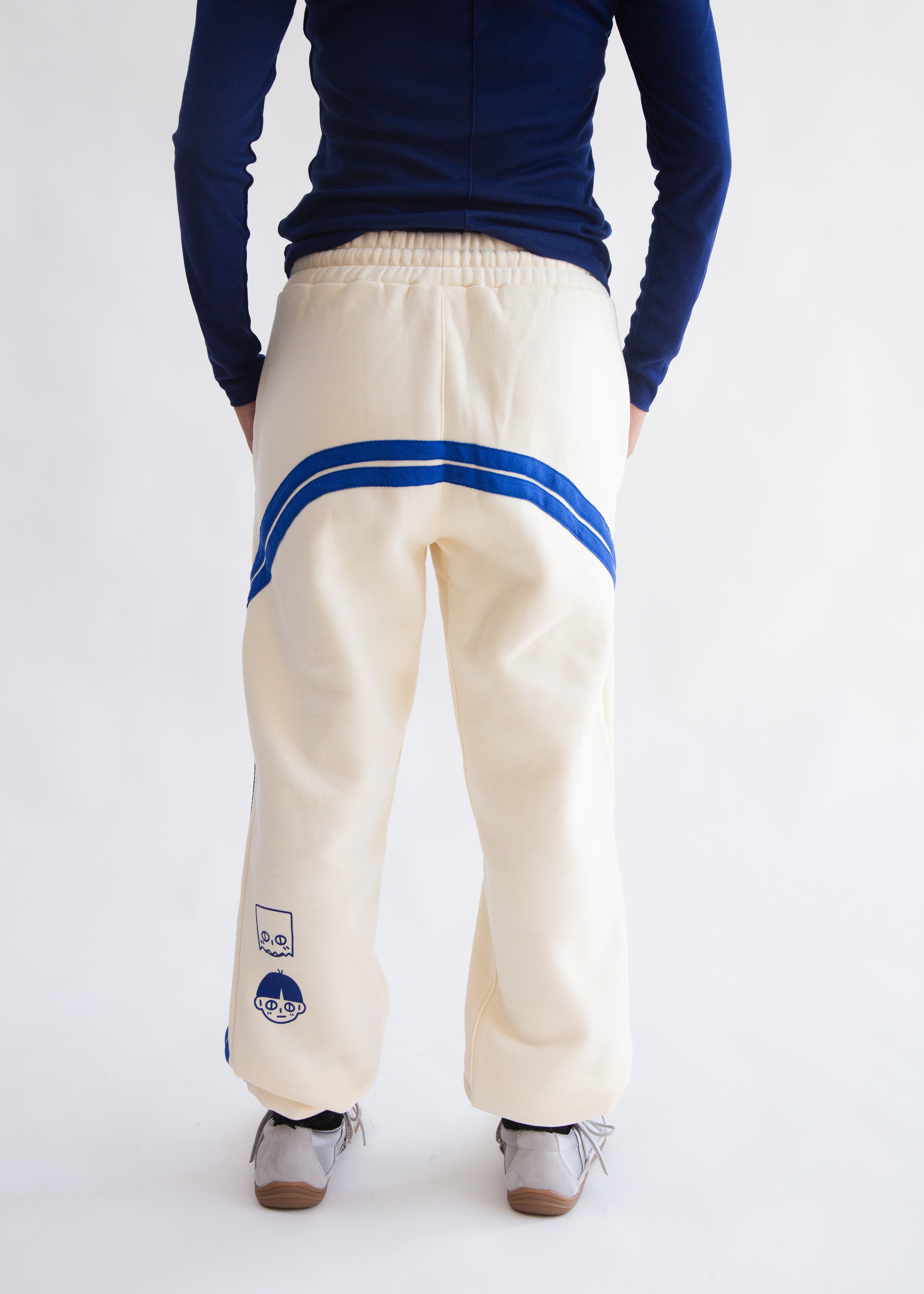 SIDEKICK: Cream fleece-lined sweatpants