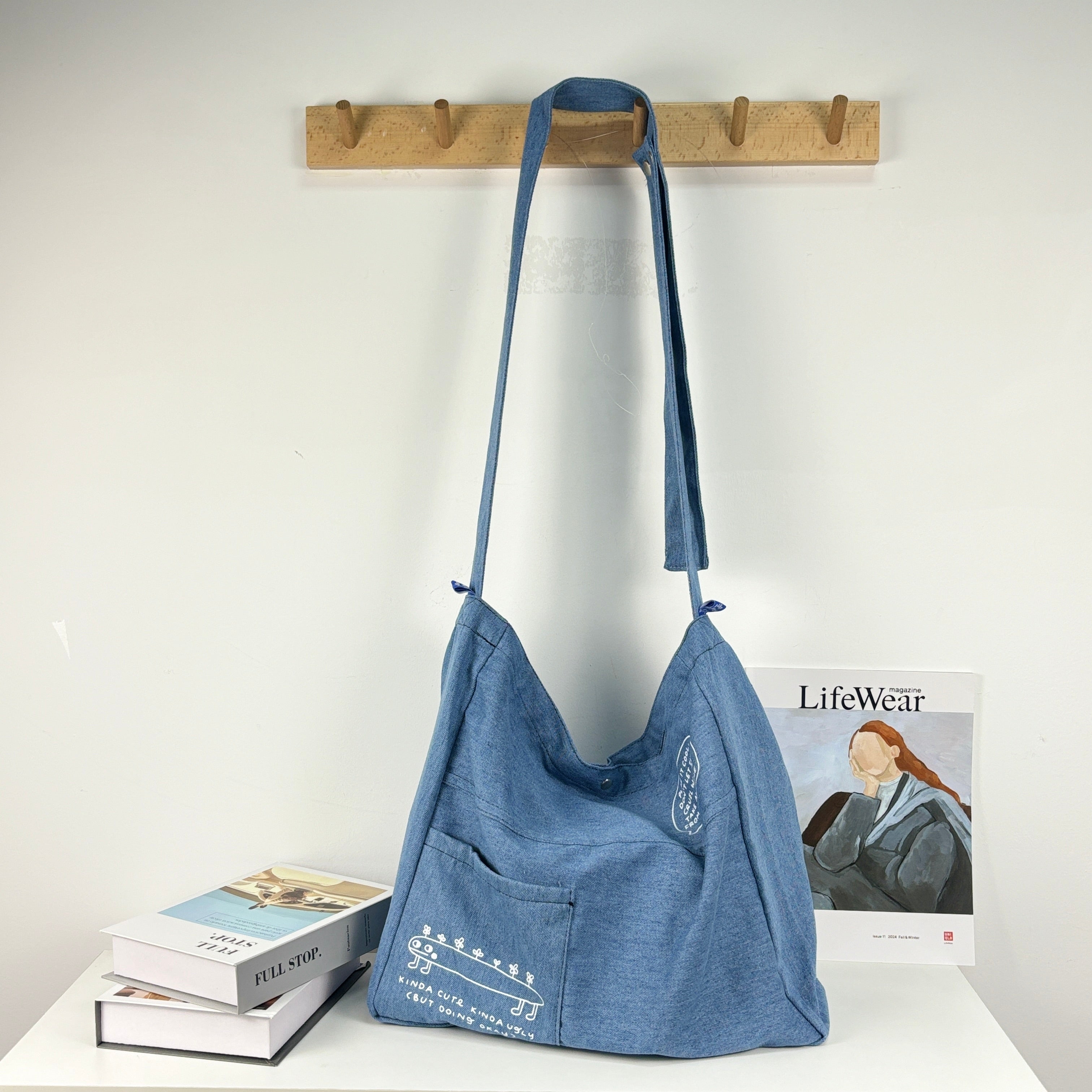 KAUBOII: Large denim tote bag