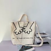 TE: Large white canvas tote bag