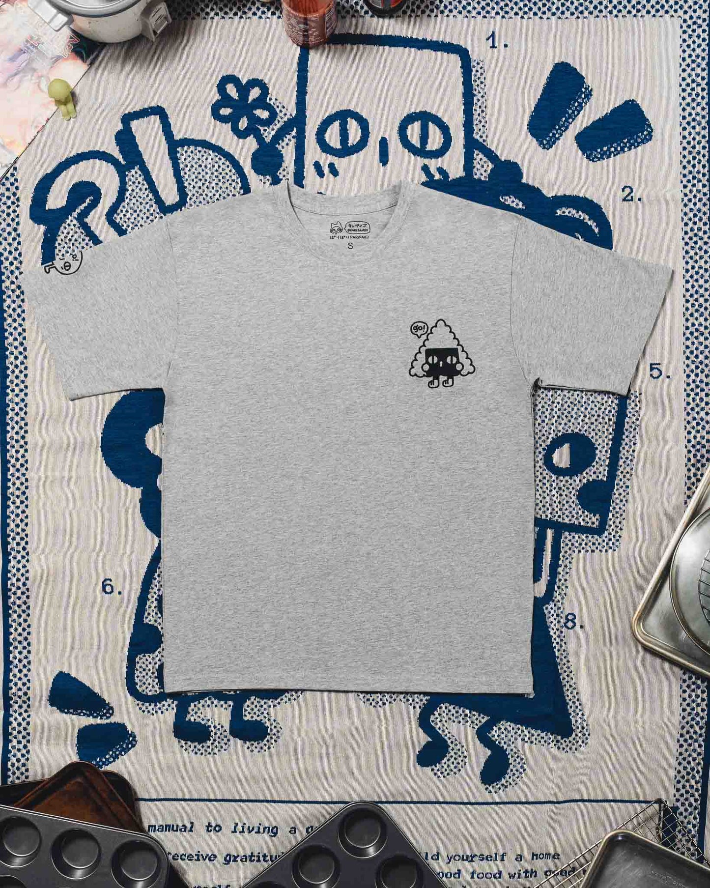 ONIGIRI: Embroidered short sleeve t-shirt