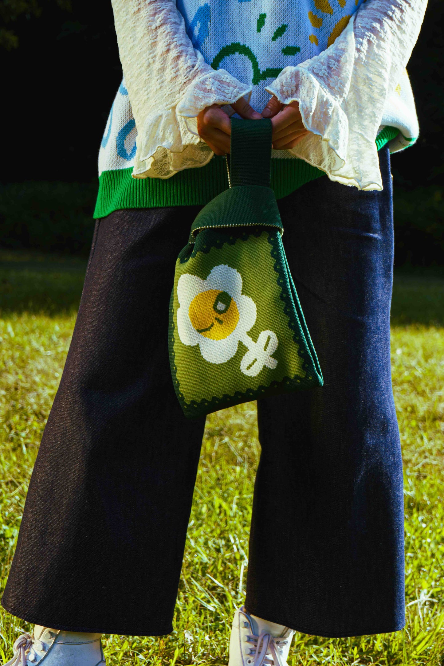 Fresh Air: Floral Bloom Knit Bag