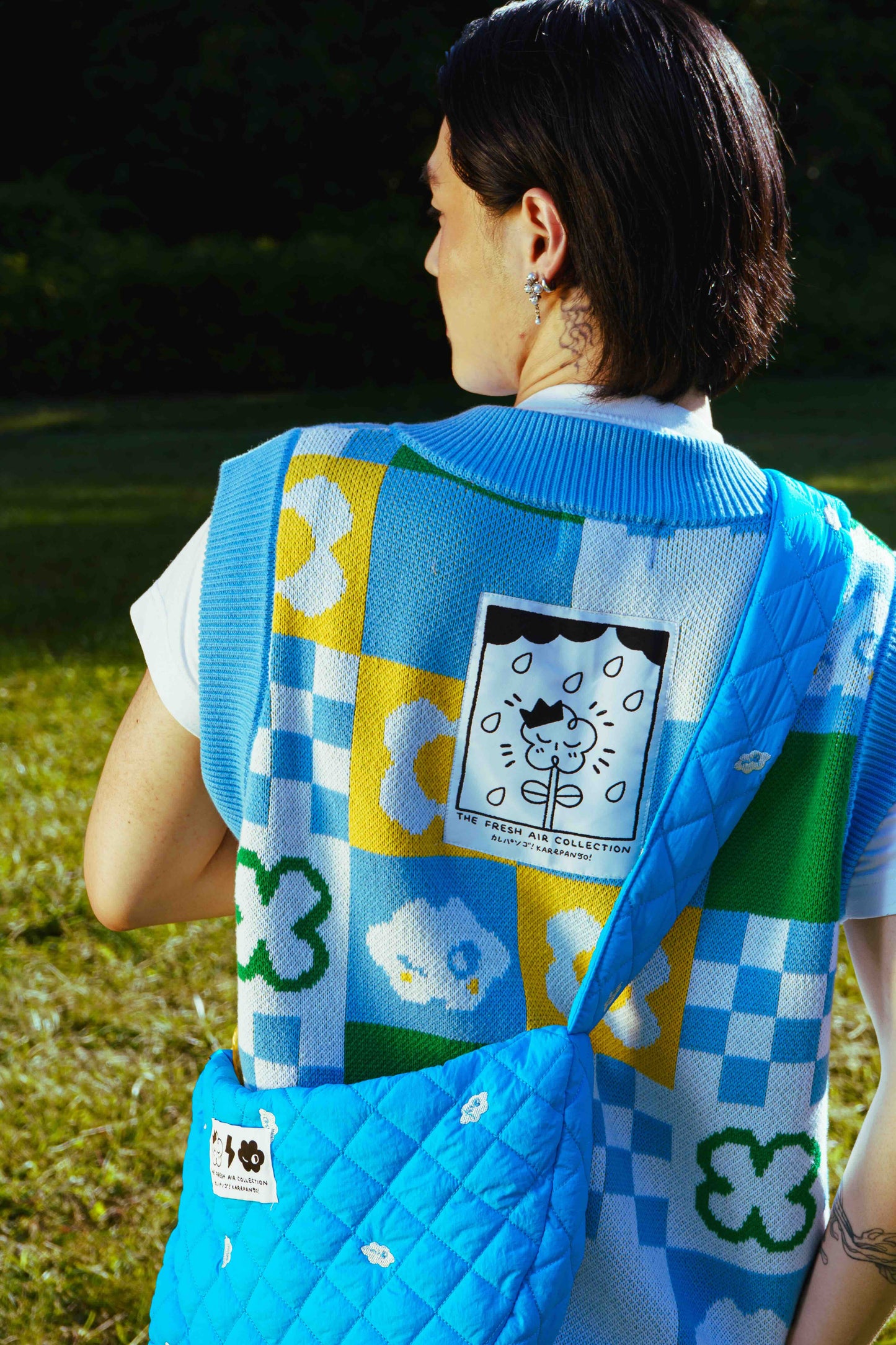 HINODE: Knit jacquard sweater vest