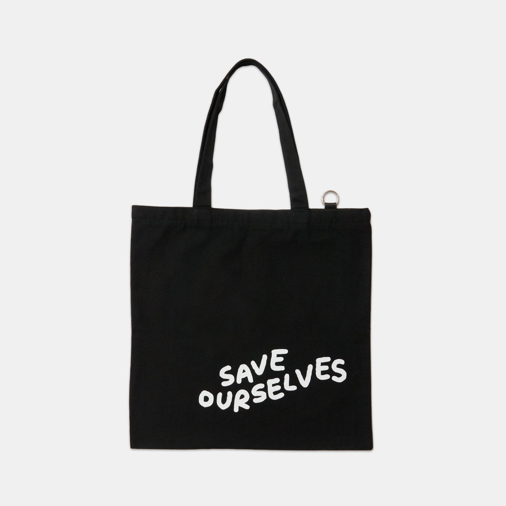SIDEKICK: Black pocket tote bag