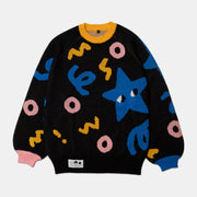 SIDEKICK: Thick knit jacquard sweater