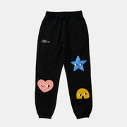 SIDEKICK: Black fleece-lined sweatpants