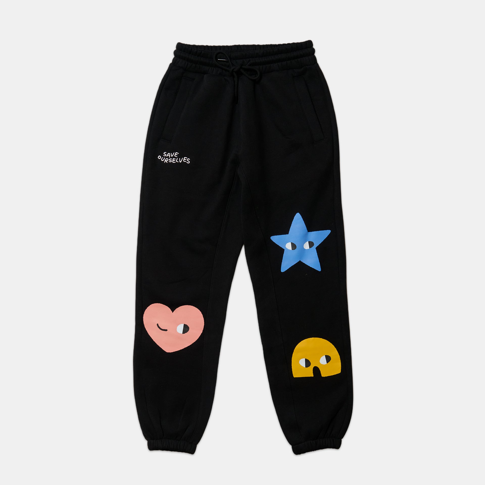 SIDEKICK: Black fleece-lined sweatpants