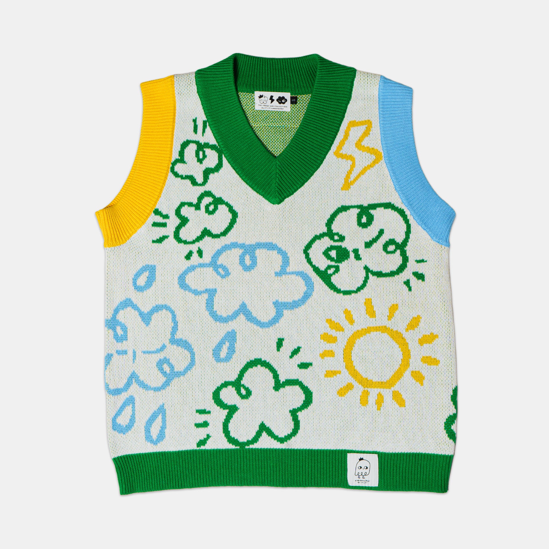 YOAKE: Knit jacquard sweater vest