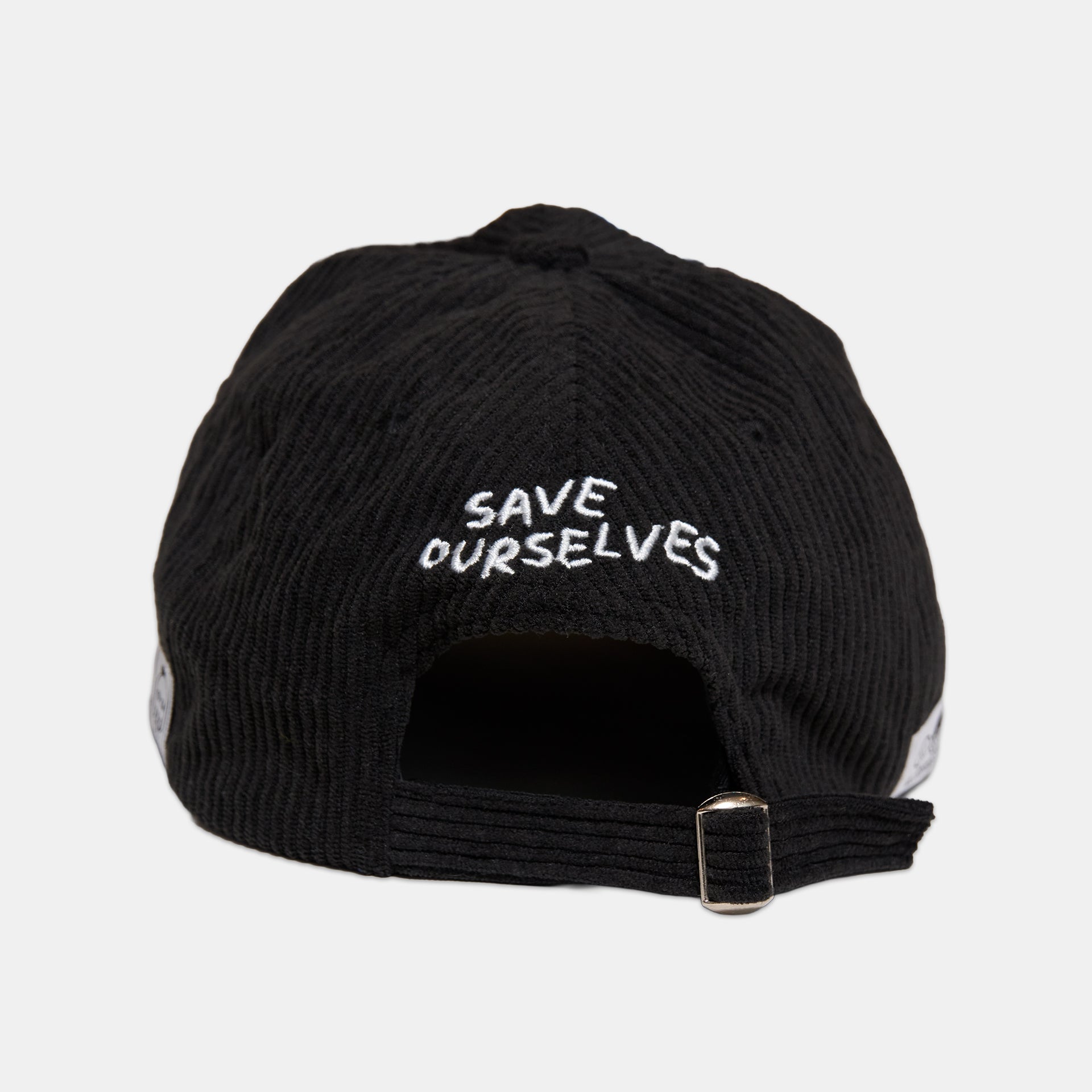 SIDEKICK: Black corduroy baseball cap