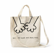 TE: Large white canvas tote bag