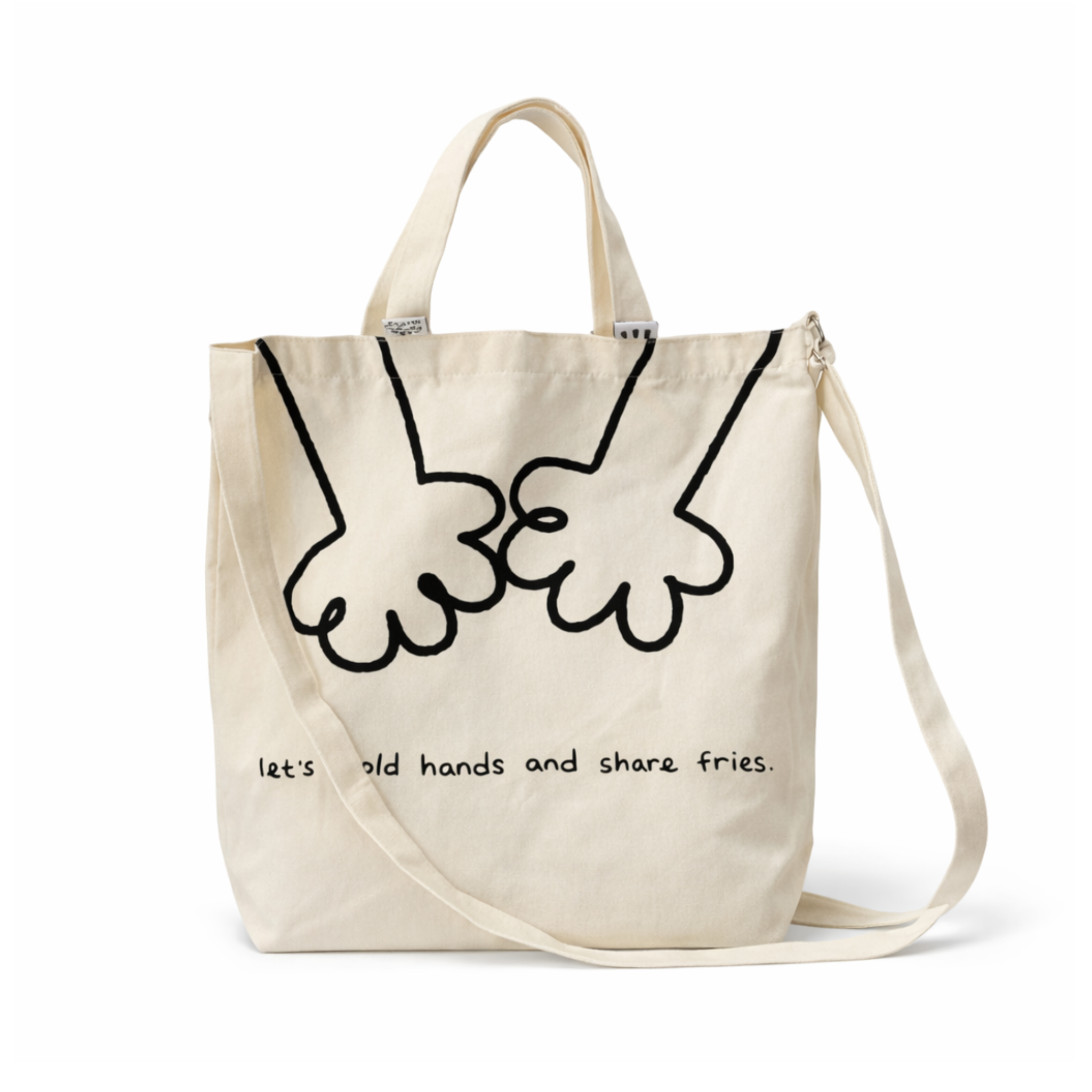 TE: Large white canvas tote bag