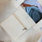 TE: Large white canvas tote bag