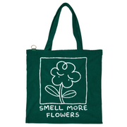 SMELL MORE FLOWERS: Larger Square Corduroy Tote Bag
