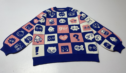SHINYUU: Thick knit jacquard sweater