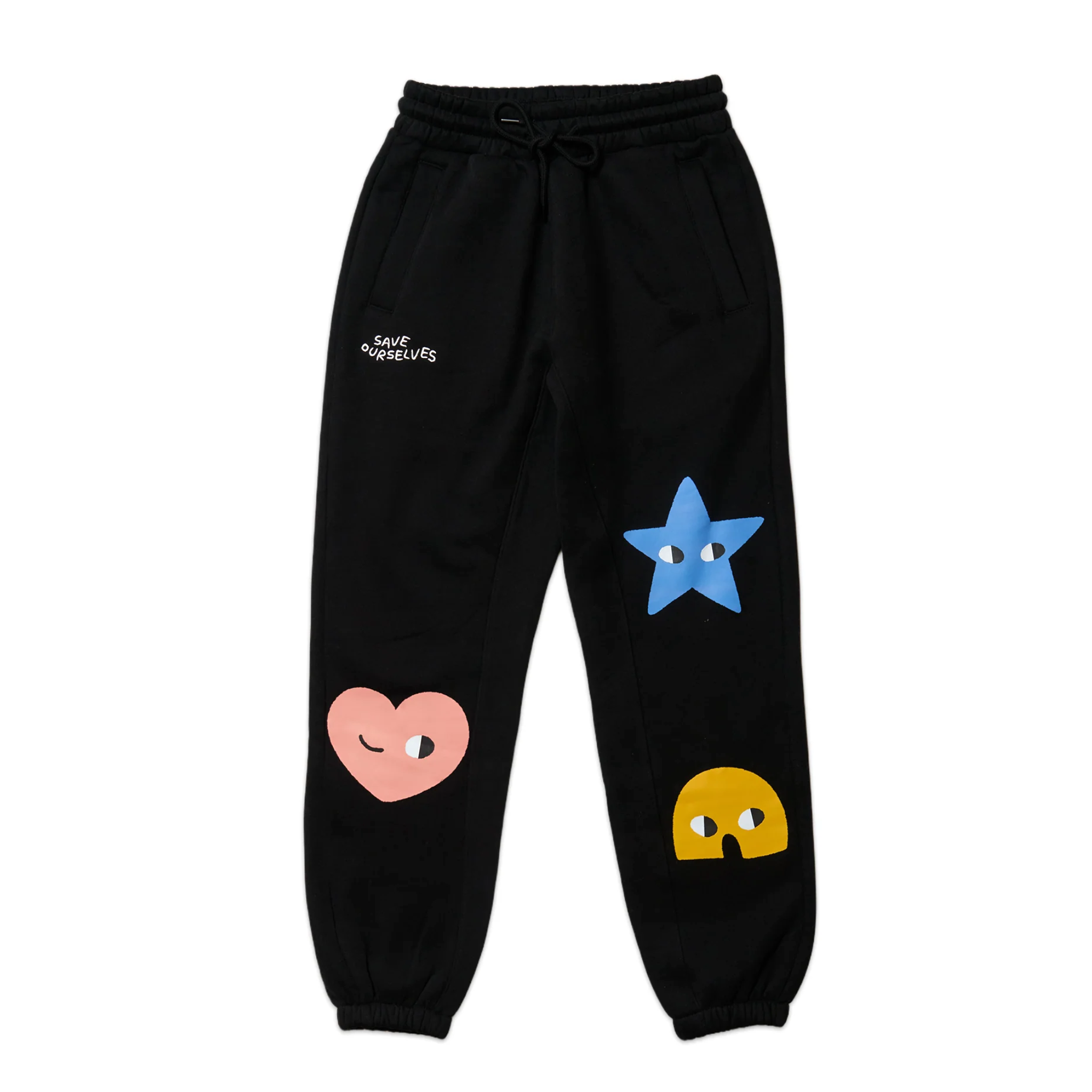 SIDEKICK: Black fleece-lined sweatpants