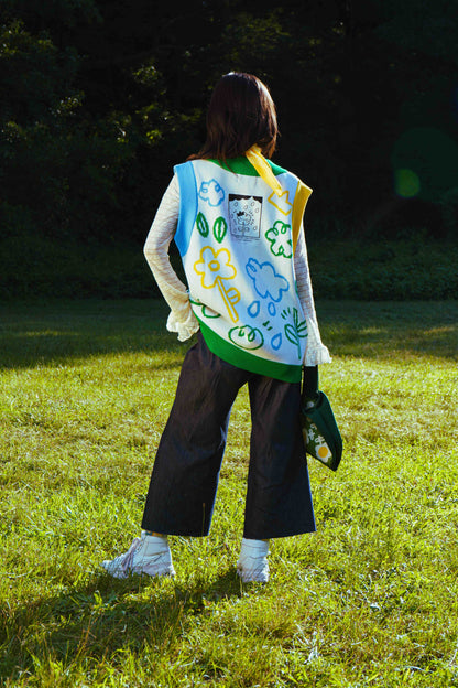 YOAKE: Knit jacquard sweater vest