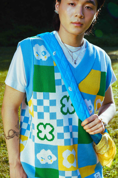 HINODE: Knit jacquard sweater vest