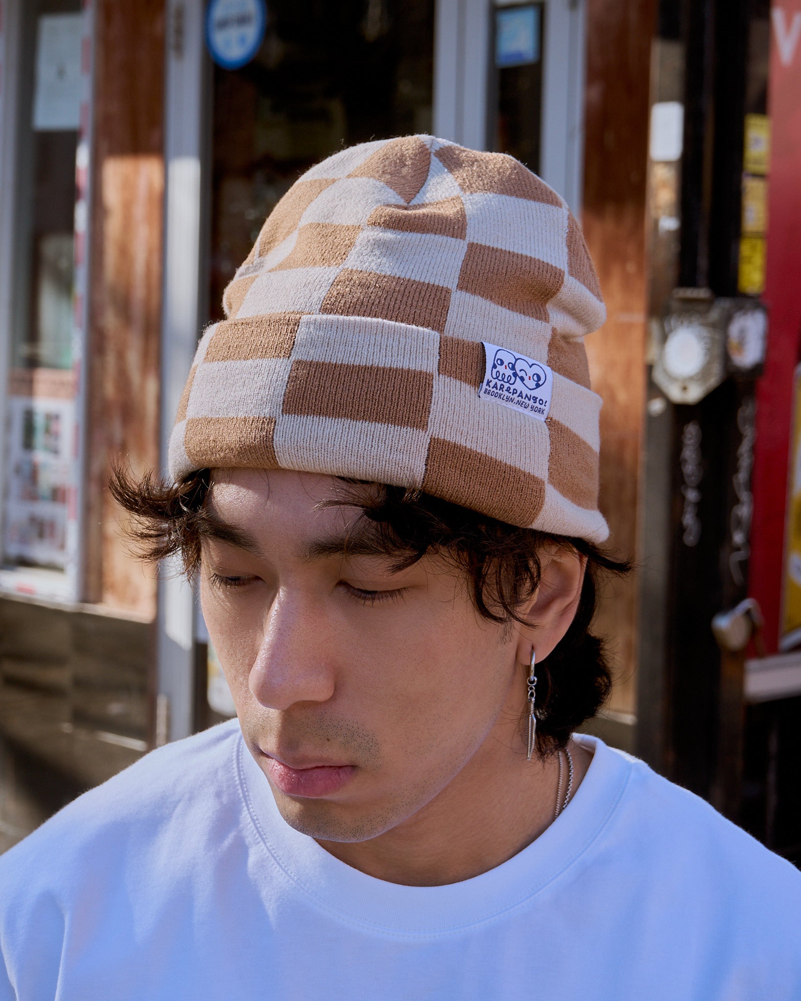 GRID BROWN: Beanie