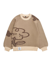 NYC DESIGN CREAM: Thick knit jacquard sweater
