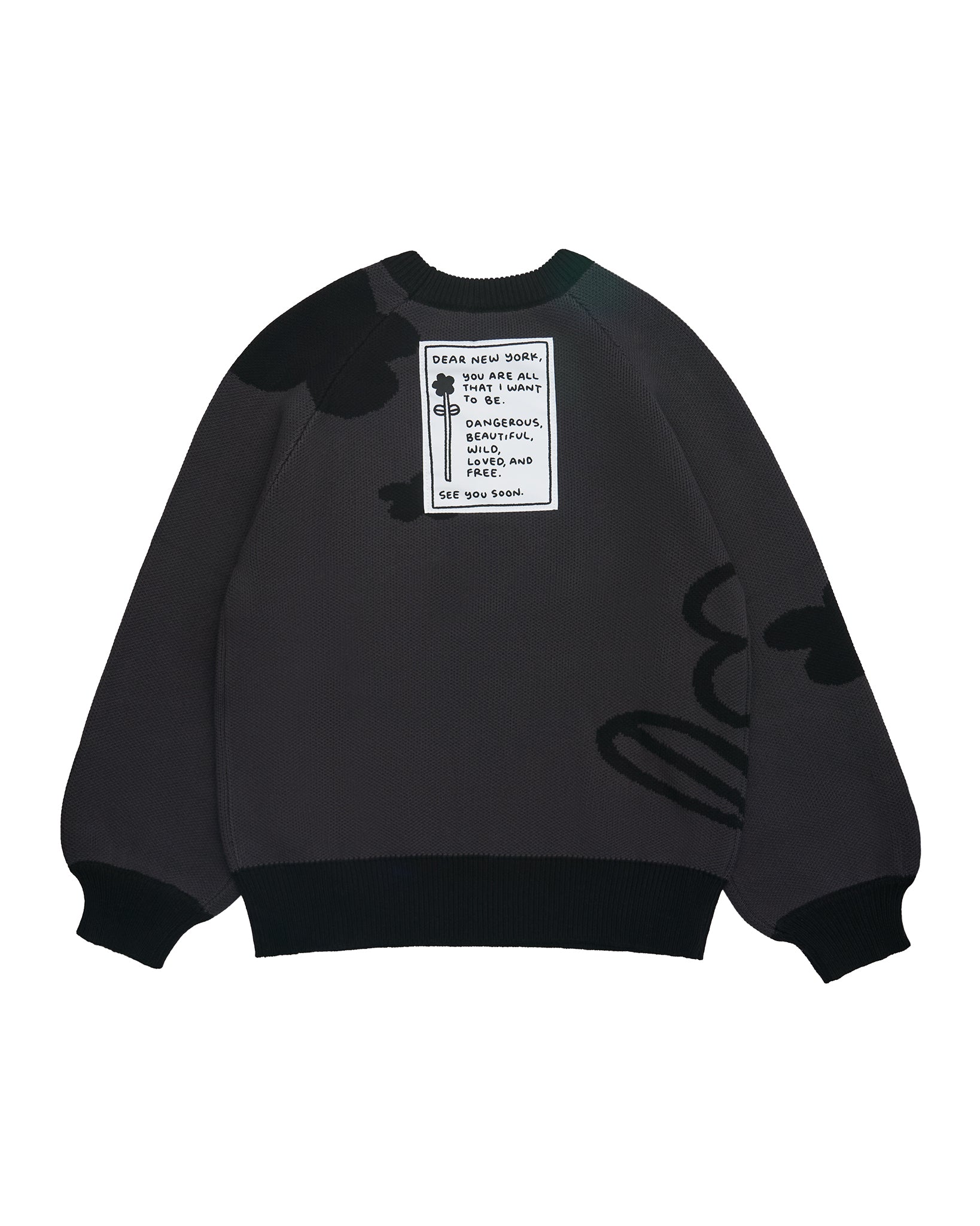 NYC DESIGN BLACK: Thick knit jacquard sweater