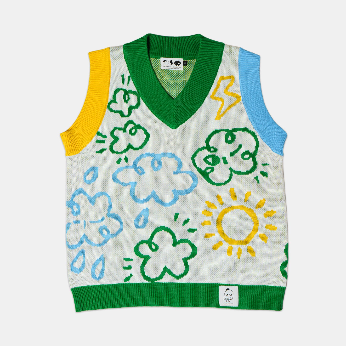 YOAKE: Knit jacquard sweater vest