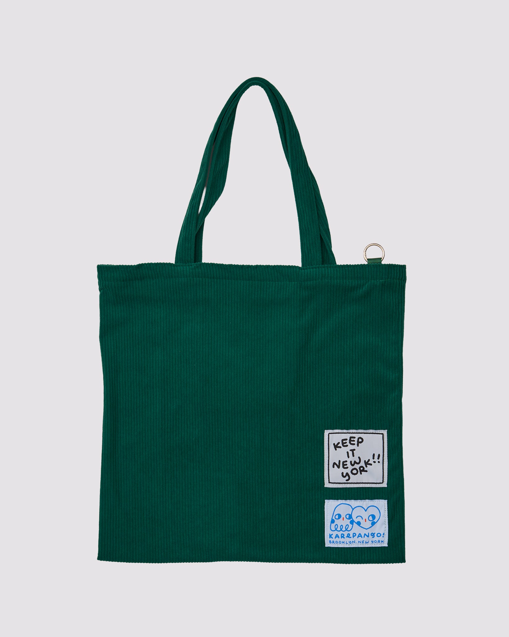 elu.Fleur tote（square）Corduroy SMELL MORE FLOWERS: Larger Square Corduroy Tote Bag – Karepango