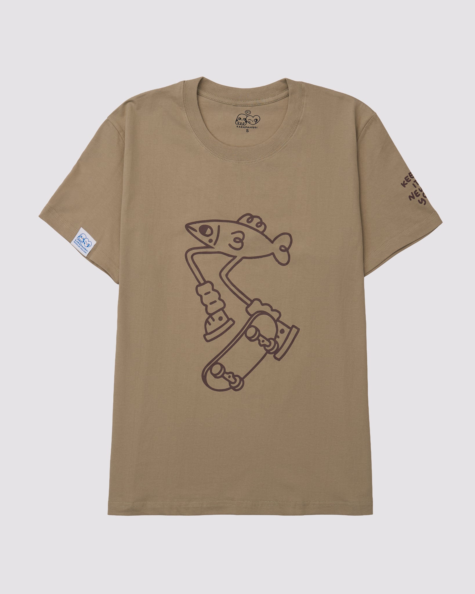 SKATE THE CITY TAN: Screenprinted short sleeve t-shirt