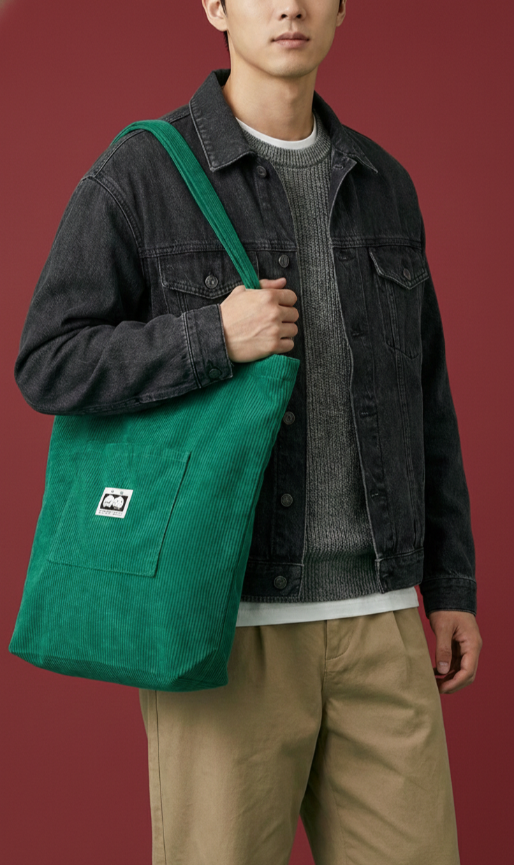 KETSU: Large corduroy tote bag