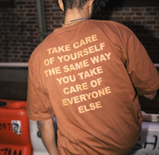 TAKE CARE OF YOURSELF: Embroidered short sleeve t-shirt