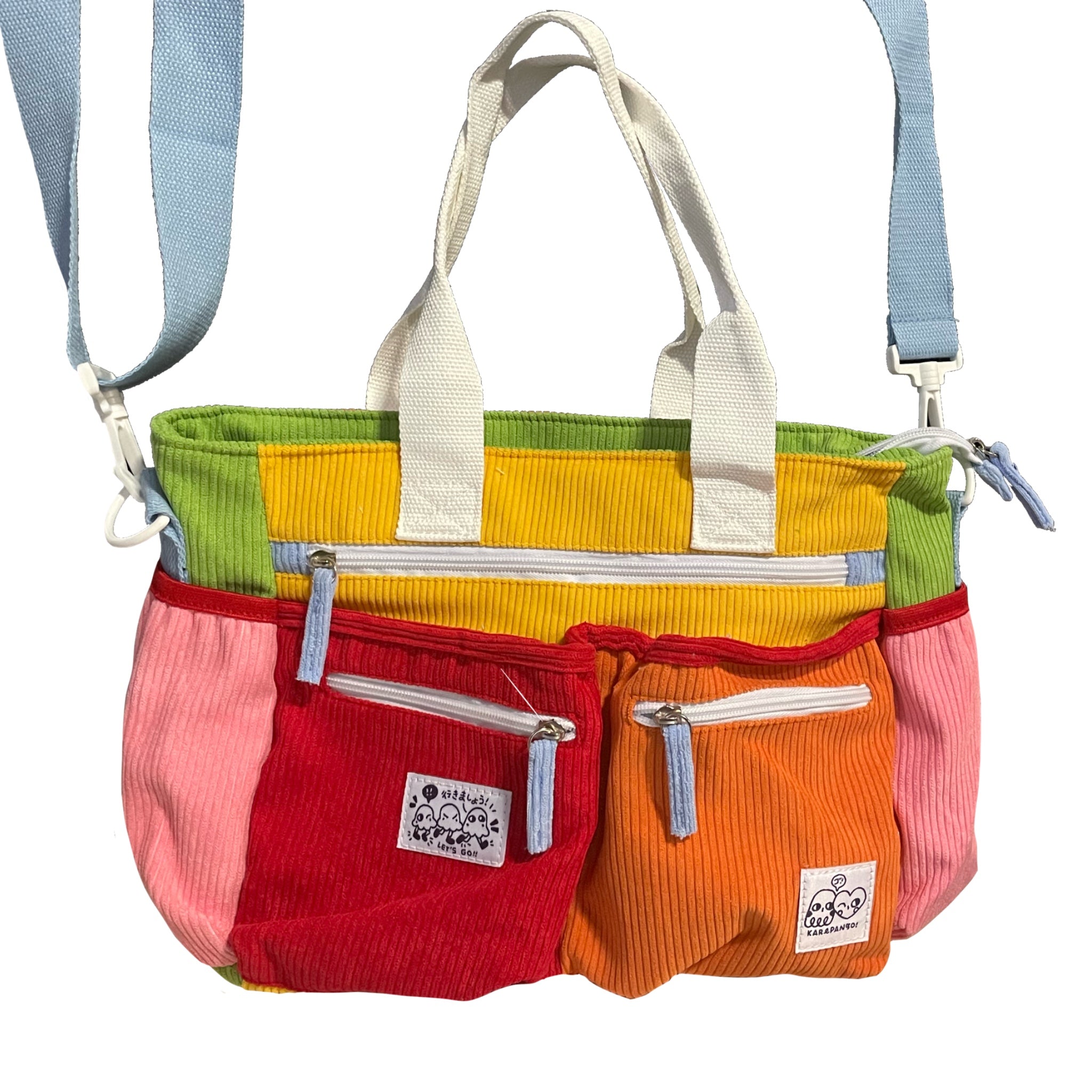 KARAFURU Messenger: Colorful corduroy messenger bag