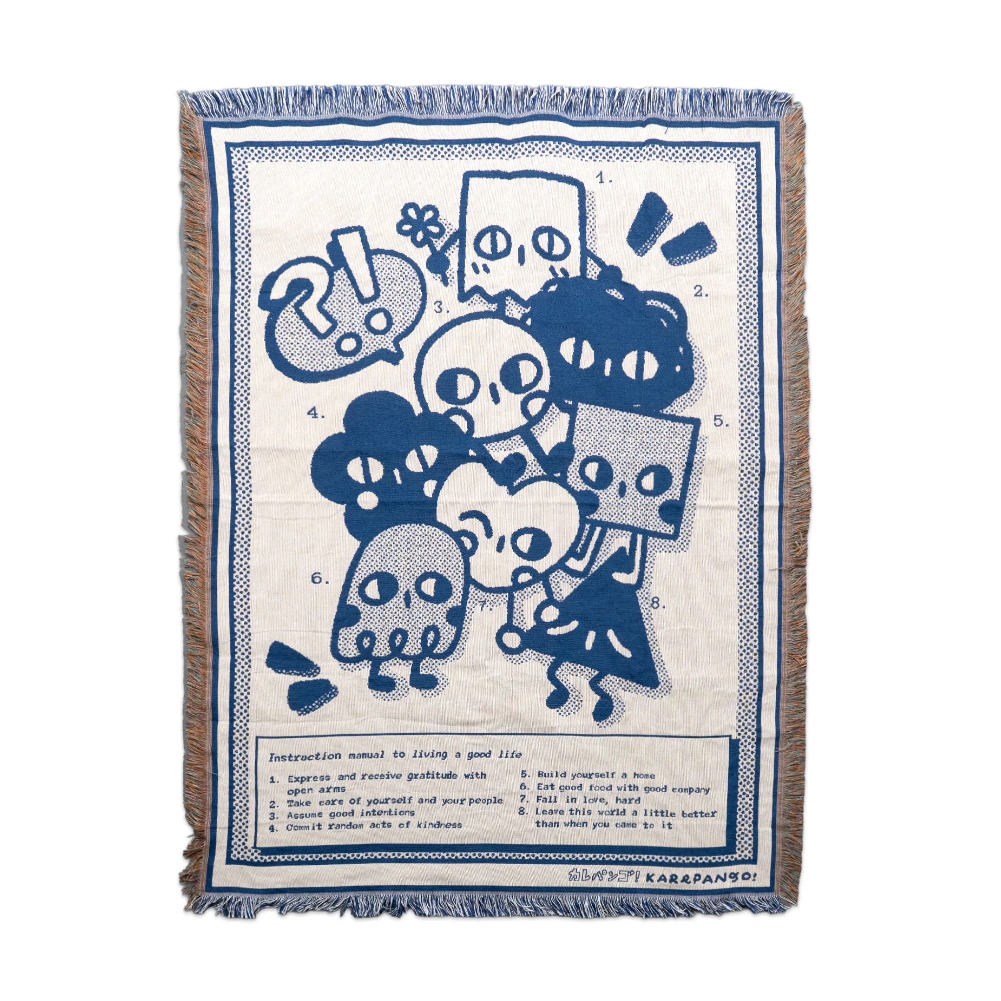 TONTON: Heavy Jacquard Throw Blanket / Woven Tapestry