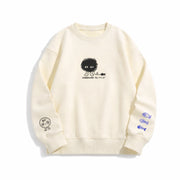 KONRAN: Embroidered long-sleeve thick sweater