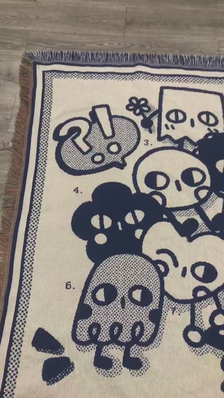 Load video: TONTON: Heavy Jacquard Throw Blanket / Woven Tapestry